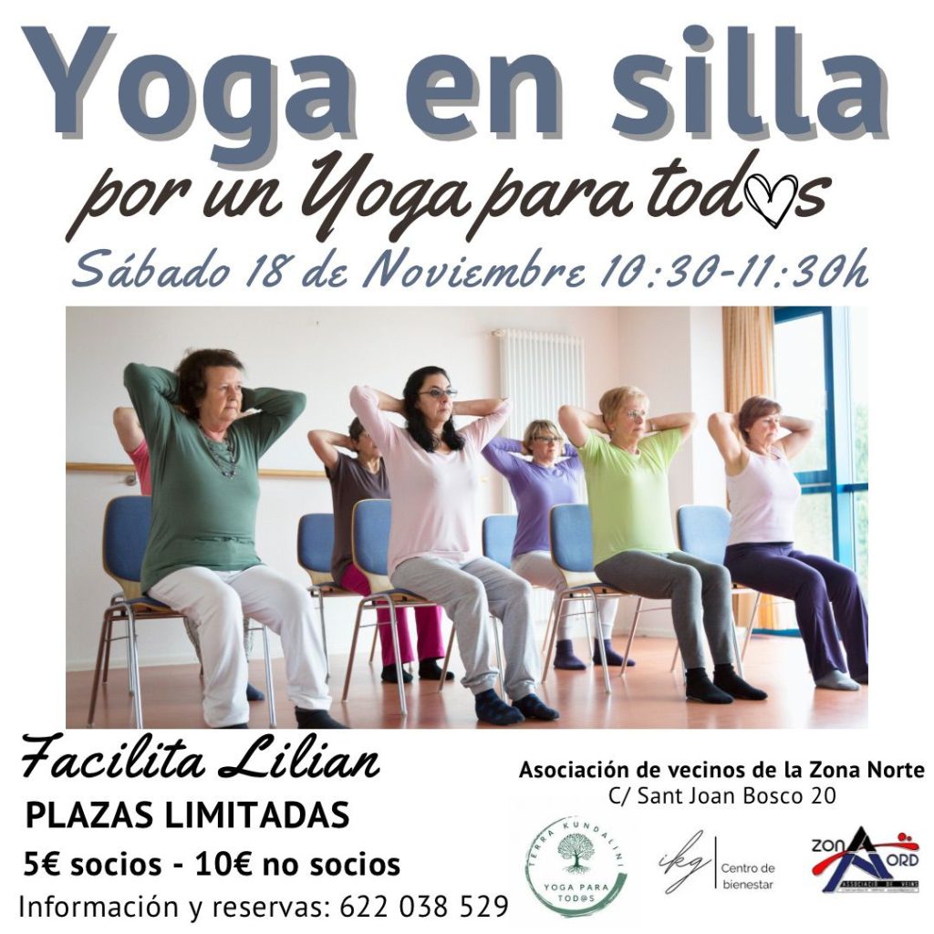 Cartel Yoga en silla para todas